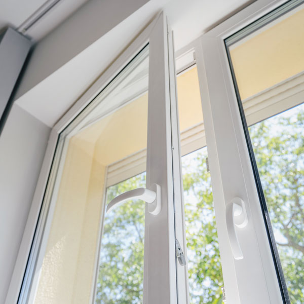 Matte white coloured Casement window of a house in Mechanicsburg, PA