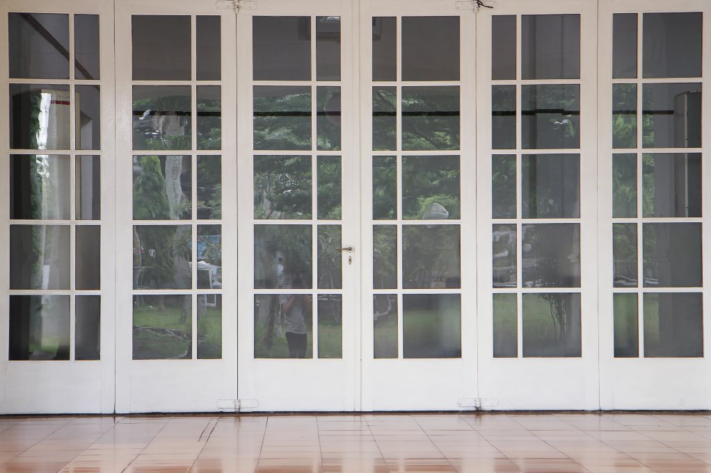 White color swinging patio door of a home in Pennsylvania