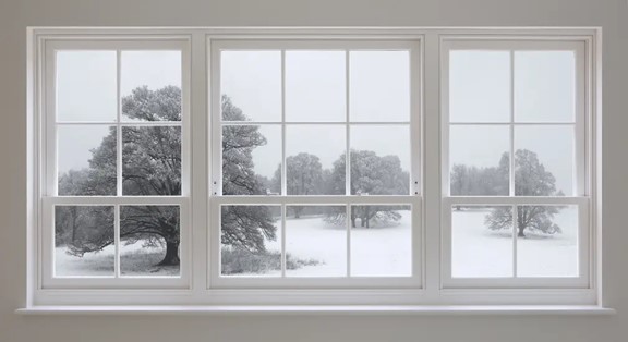 Energy-saving windows on a home